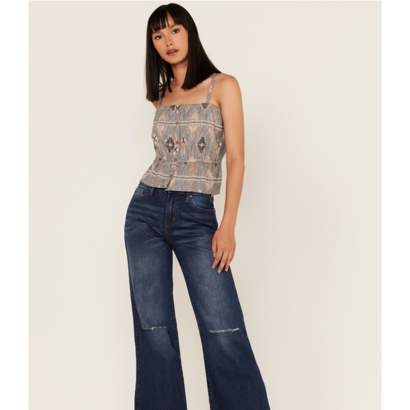 CLEO + WOLF WOMEN'S SOUTHWESTERN PRINT RELAXED STRAPPY TANK TOP - Picture 2 of 5